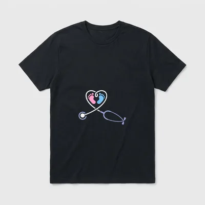 Obstetrics Gynecology Nurse Stethoscope OBGYN T-Shirt – Classic T-Shirt in Black
