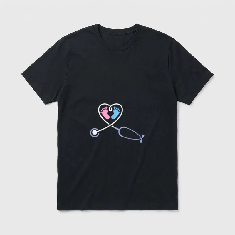 Obstetrics Gynecology Nurse Stethoscope OBGYN T-Shirt – Classic T-Shirt in Black
