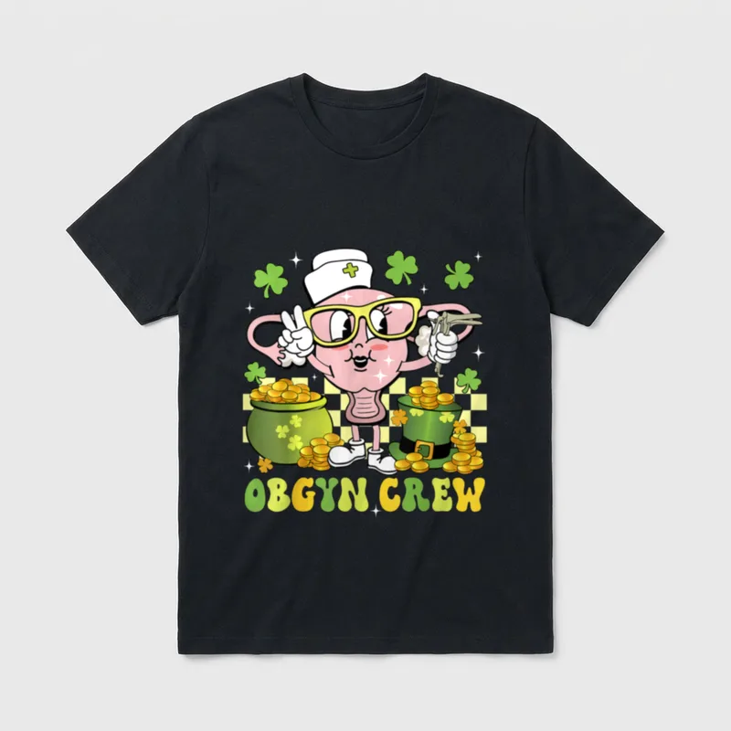 Patrick's Day Obgyn Crew Speculum Nurse T-Shirt – Classic T-Shirt in Black