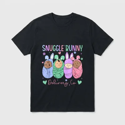 Snuggle Bunny Delivery Co Easter L T-Shirt – Classic T-Shirt in Black