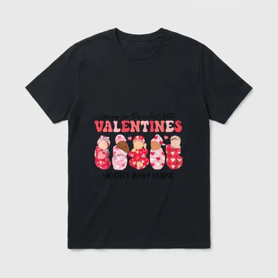 Cutest Little Valentines Mother Baby Nurse T-Shirt – Classic T-Shirt in Black