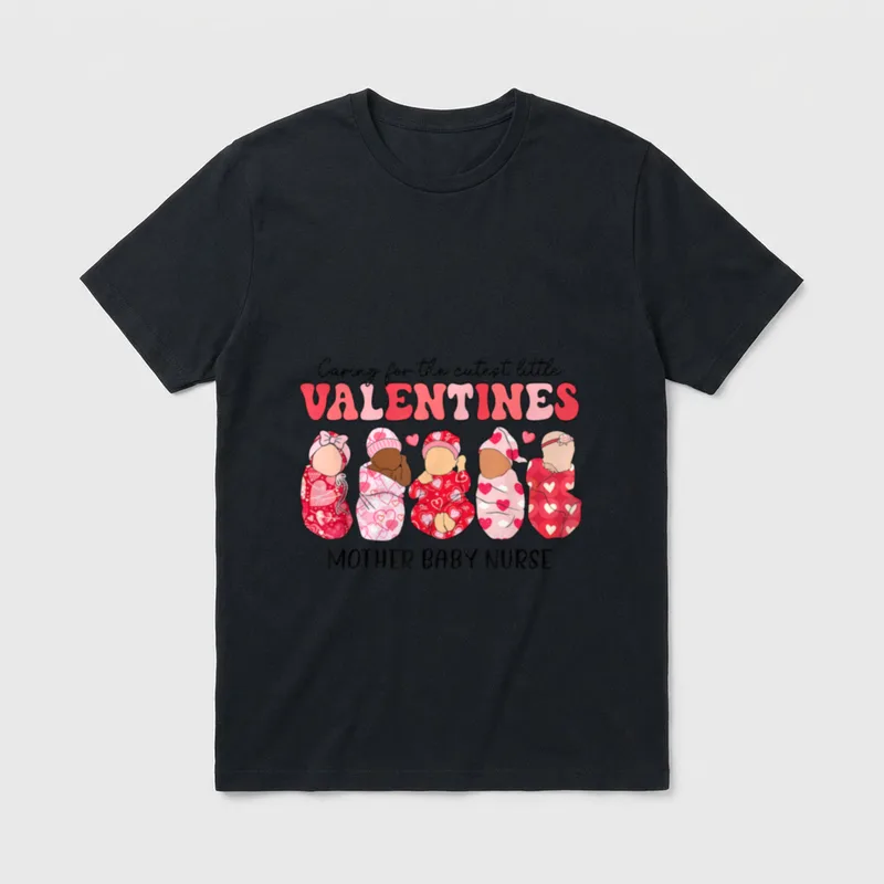 Cutest Little Valentines Mother Baby Nurse T-Shirt – Classic T-Shirt in Black