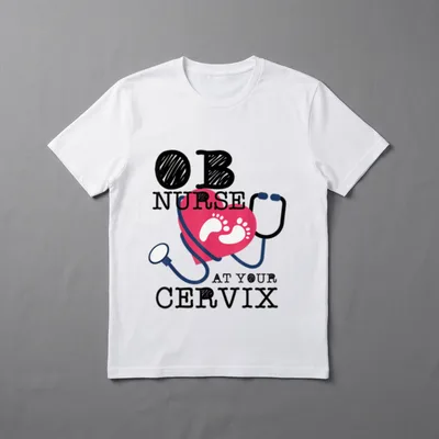 OB Nurse at Your Cervix Delivery T-Shirt – Classic T-Shirt in Black