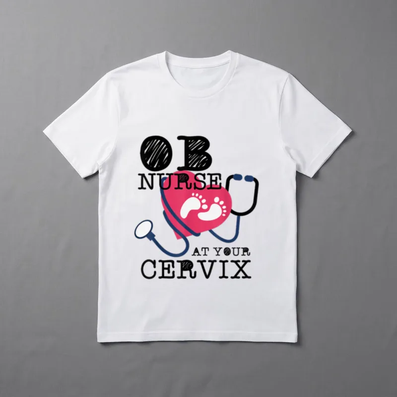 OB Nurse at Your Cervix Delivery T-Shirt – Classic T-Shirt in Black