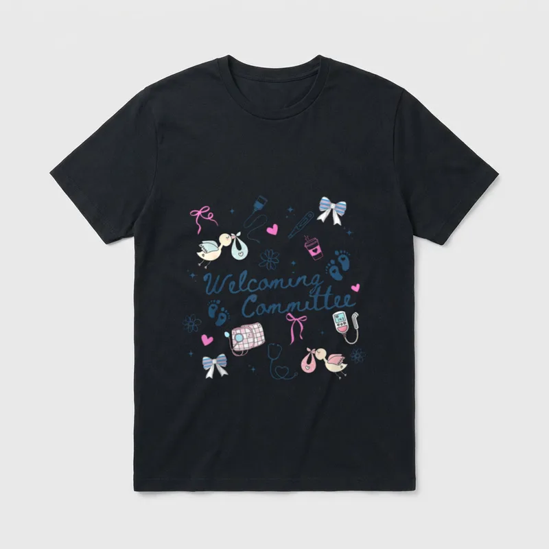 Welcoming Committee Labor and Delivery Nurse T-Shirt – Classic T-Shirt in Black