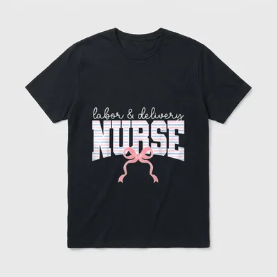 Swaddle Stripes Labor and Delivery Nurse T-Shirt – Classic T-Shirt in Black