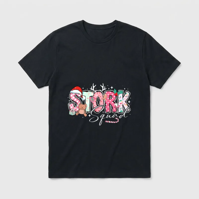 Stork Squad Labor and Delivery Christmas T-Shirt – Classic T-Shirt in Black