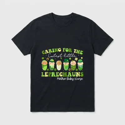Little Leprechauns Mother Baby Nurse St T-Shirt – Classic T-Shirt in Black