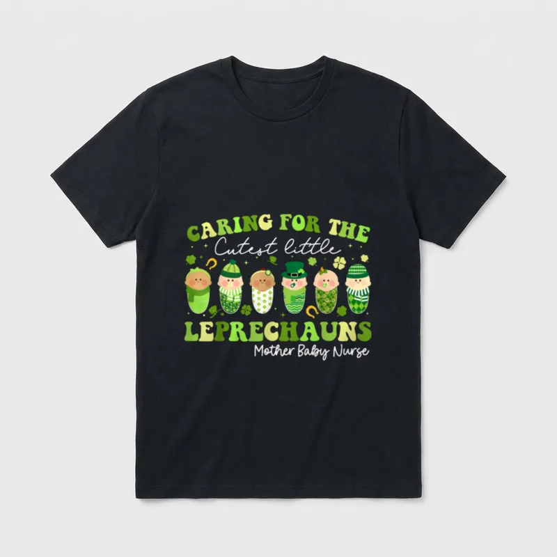 Little Leprechauns Mother Baby Nurse St T-Shirt – Classic T-Shirt in Black