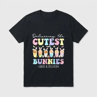Delivering the Cutest Bunnies Easter Labor T-Shirt – Classic T-Shirt in Black