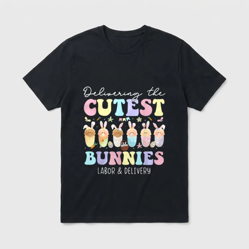 Delivering the Cutest Bunnies Easter Labor T-Shirt – Classic T-Shirt in Black