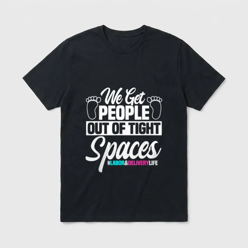 People Out of Tight Spaces Labor T-Shirt – Classic T-Shirt in Black