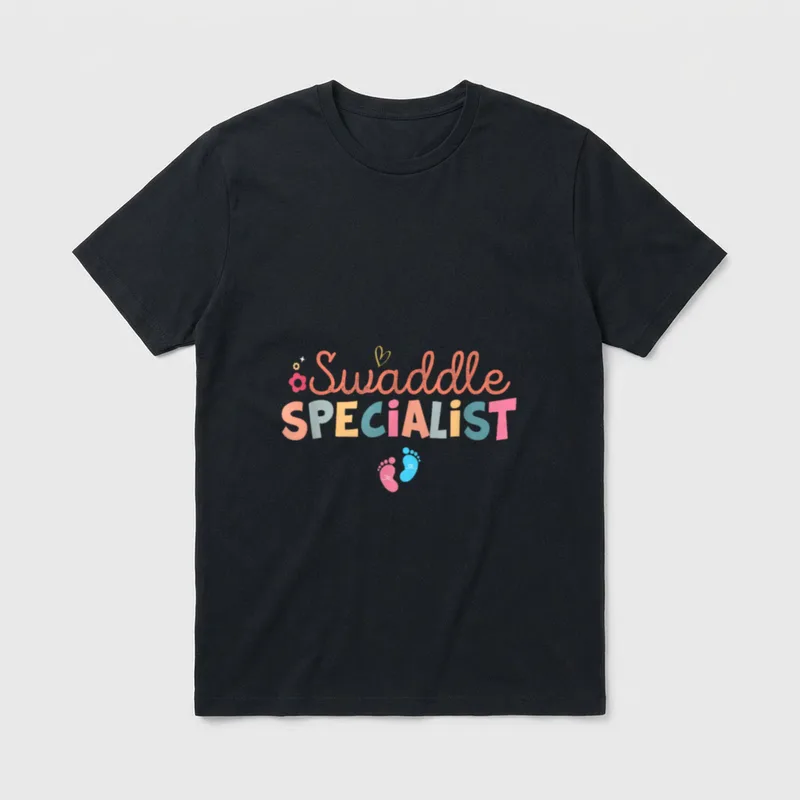 Swaddle Specialist Nurse Postpartum Mother Baby T-Shirt – Classic T-Shirt in Black