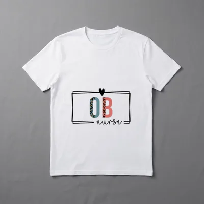 OB Nurse Obstetrics Nurses Day T-Shirt – OB nurse text in split leopard print and script font – Classic T-Shirt in Black