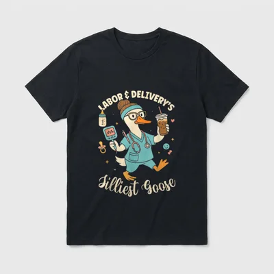 Silliest Goose Labor and Delivery Nurse T-Shirt – Classic T-Shirt in Black