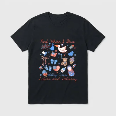 Blue Labor Delivery L D Nurse T-Shirt – Classic T-Shirt in Black