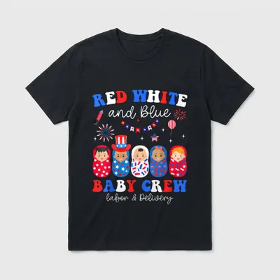 4th of July Labor Delivery Nurse T-Shirt – Classic T-Shirt in Black