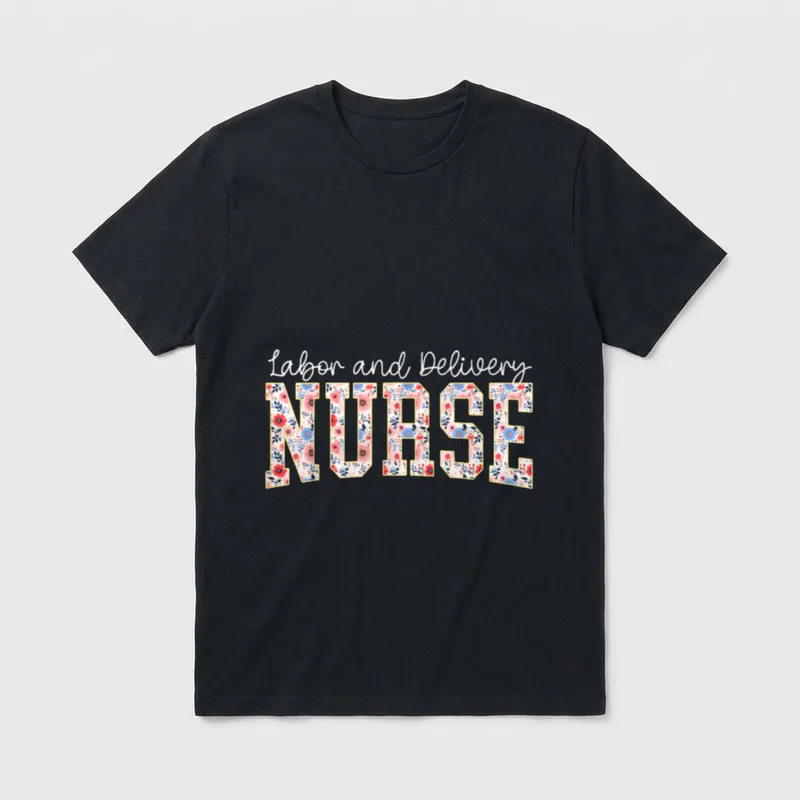 Labor and Delivery Nurse Groovy L T-Shirt – Classic T-Shirt in Black