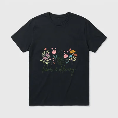 Wildflower Labor and Delivery Nurse Future T-Shirt – Classic T-Shirt in Black