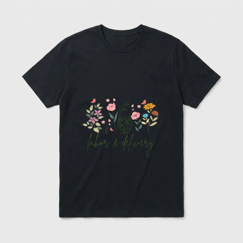 Wildflower Labor and Delivery Nurse Future T-Shirt – Classic T-Shirt in Black