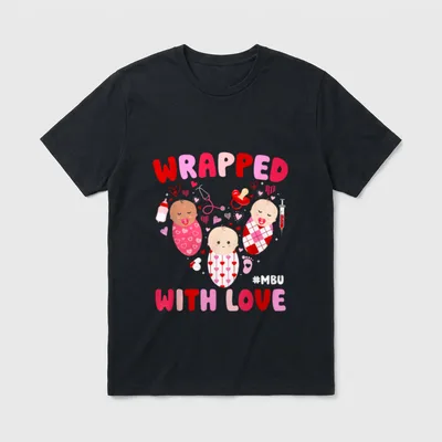 MBU Valentine Mother Baby Nurse Valentines T-Shirt – Classic T-Shirt in Black