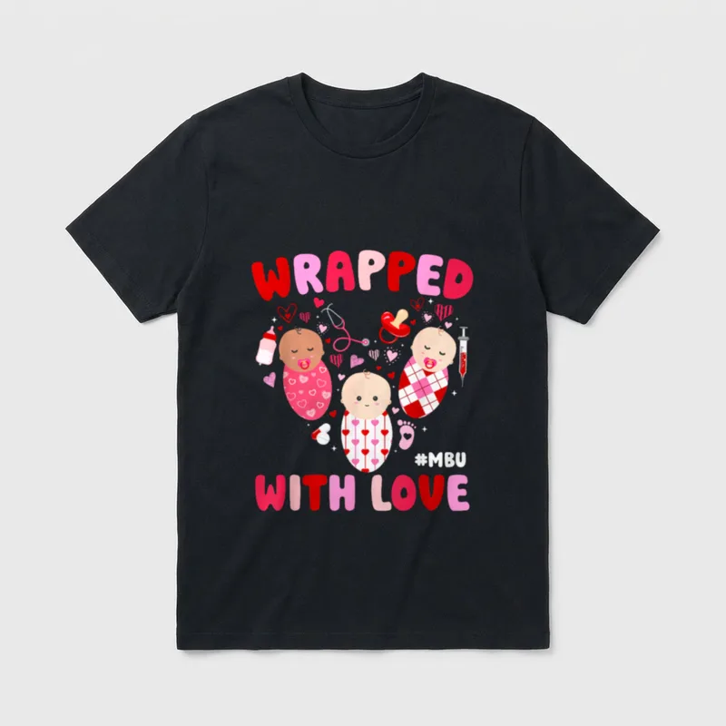 MBU Valentine Mother Baby Nurse Valentines T-Shirt – Classic T-Shirt in Black