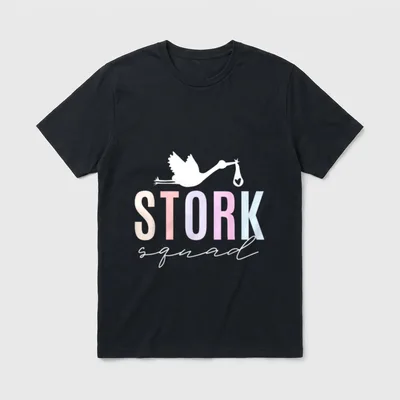 Stork Squad Labor Delivery Nurse Midwife T-Shirt – Classic T-Shirt in Black