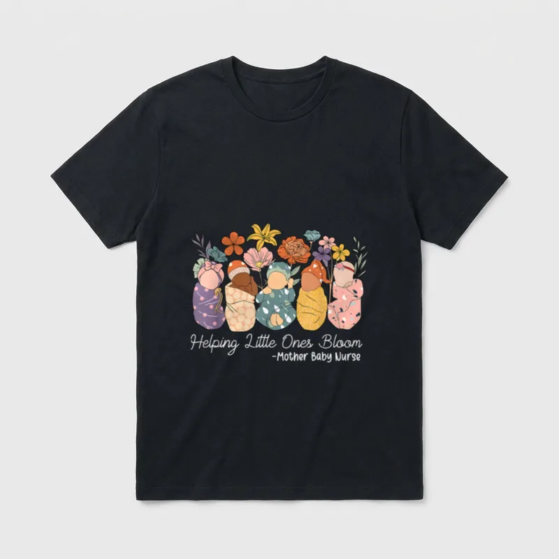 Ones Bloom Babies Mother Baby Nurse T-Shirt – Classic T-Shirt in Black