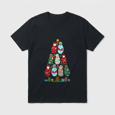 Mother Baby Nurse Christmas Tree Mom T-Shirt – Classic T-Shirt in Black