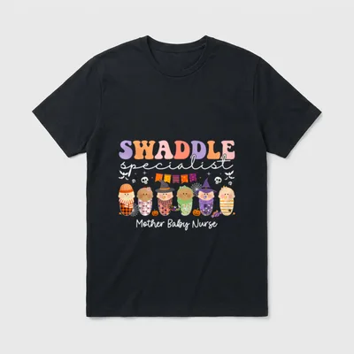 Halloween Swaddle Specialist Mother Baby Nurse T-Shirt – Classic T-Shirt in Black