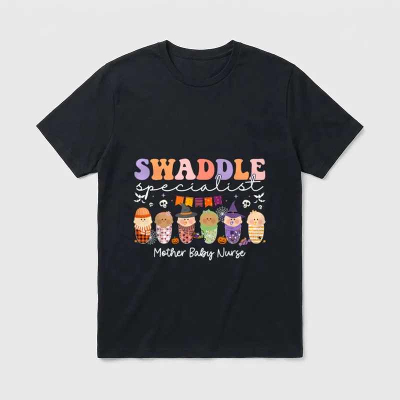 Halloween Swaddle Specialist Mother Baby Nurse T-Shirt – Classic T-Shirt in Black