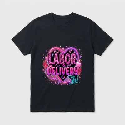 Baby Nurses Hearts L D Valentines T-Shirt – Classic T-Shirt in Black