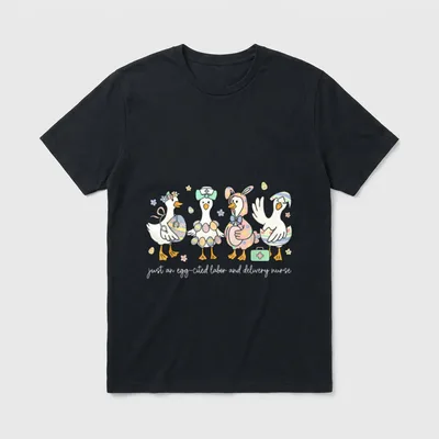 Just an Egg-Cited Labor and Delivery T-Shirt – Classic T-Shirt in Black