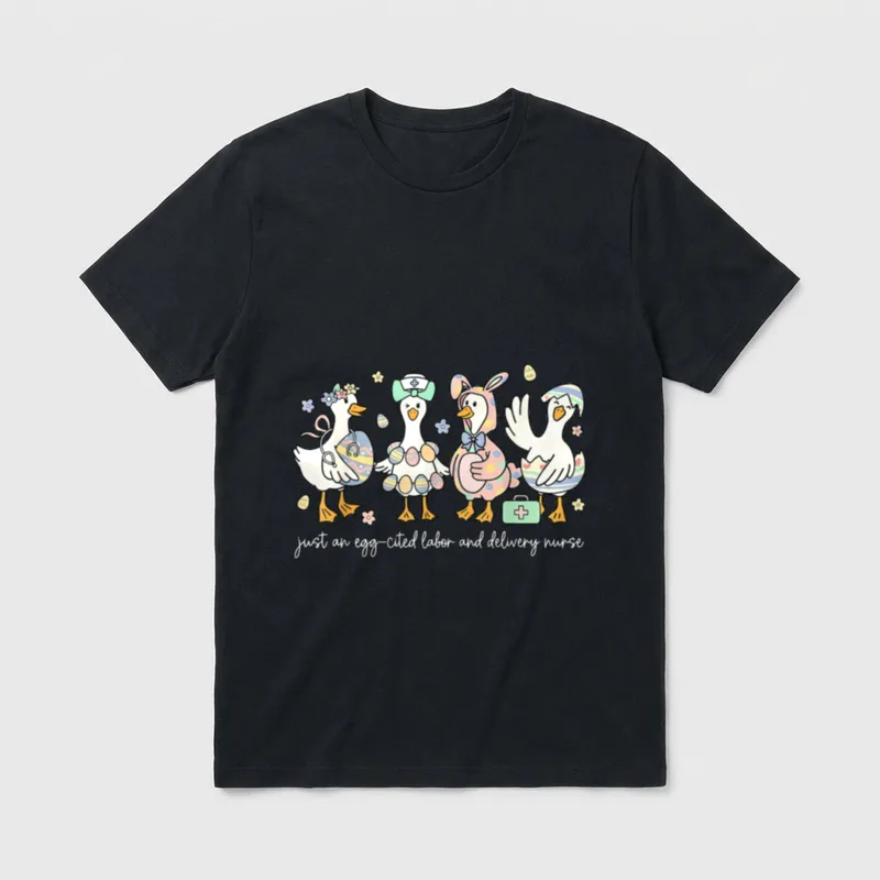 Just an Egg-Cited Labor and Delivery T-Shirt – Classic T-Shirt in Black