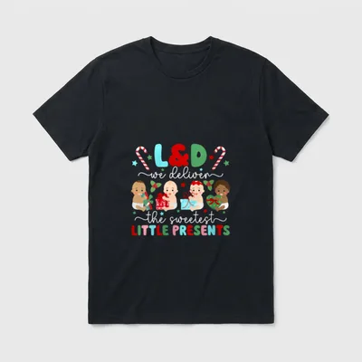 L D Christmas Nurse Xmas Party T-Shirt – Classic T-Shirt in Black