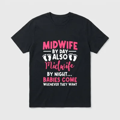 Day Night Labour Birth Obstetrician Nursing T-Shirt – Classic T-Shirt in Black