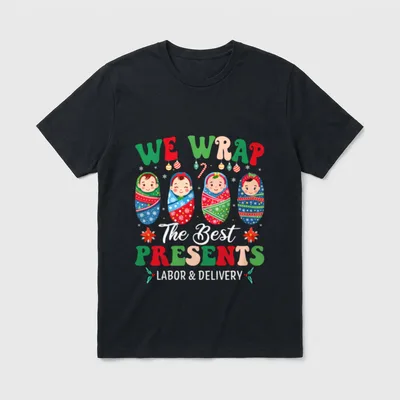 Presents Christmas Labor Delivery Nurse T-Shirt – Classic T-Shirt in Black