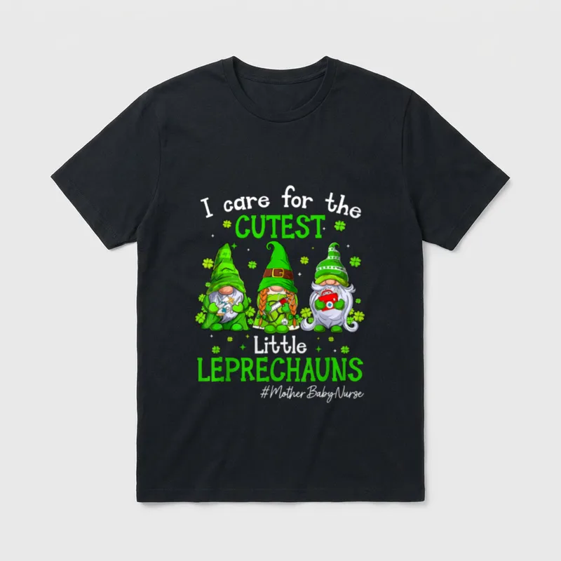 Gnomes Mother Baby Nurse St Patrick's T-Shirt – Classic T-Shirt in Black
