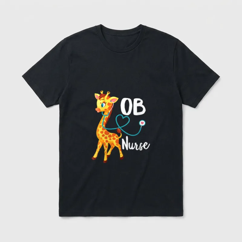 OB Nurse Cute Baby Delivery Labor T-Shirt – Classic T-Shirt in Black