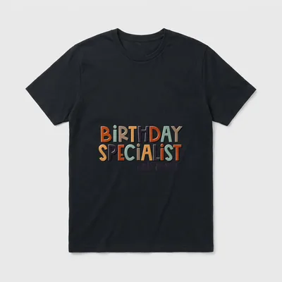 Birthday Specialist Nurse T-Shirt – Colorful lettering reading BIRTHDAY SPECIALIST L&D NURSE – Classic T-Shirt in Black
