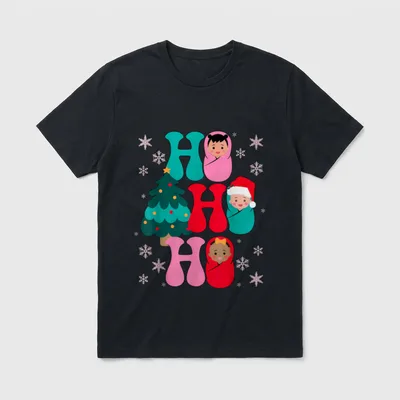 Ho Ho Ho Labor and Delivery T-Shirt – Classic T-Shirt in Black