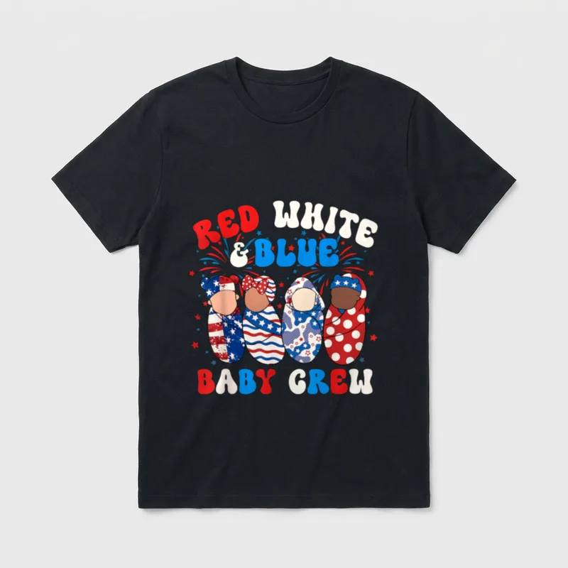 4th of July Labor Delivery Red T-Shirt – Classic T-Shirt in Black
