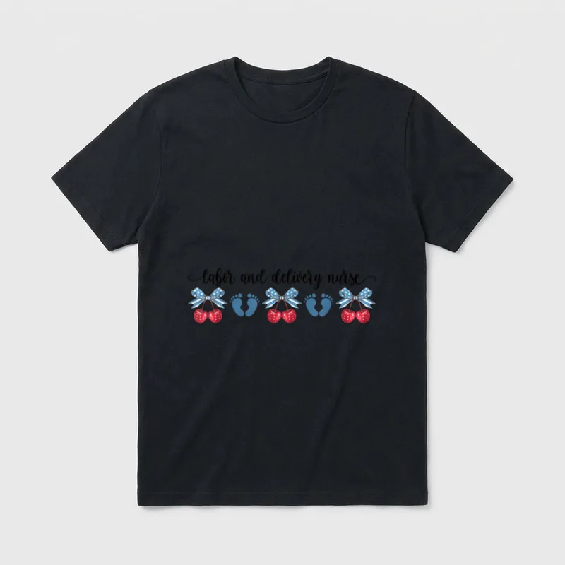 4th of July Labor and Delivery T-Shirt – Classic T-Shirt in Black