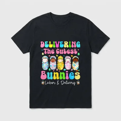 Delivering Cutest Bunnies Labor and Delivery T-Shirt – Classic T-Shirt in Black