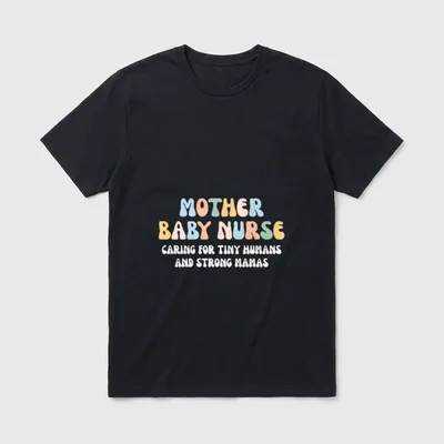 Mother Baby Nurse Postpartum Tiny Humans T-Shirt – Classic T-Shirt in Black