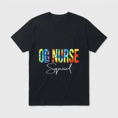 OB Nurse Squad Appreciation Day Tie T-Shirt – Classic T-Shirt in Black