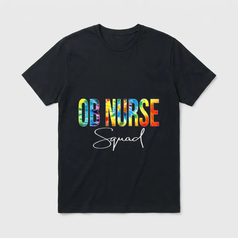 OB Nurse Squad Appreciation Day Tie T-Shirt – Classic T-Shirt in Black