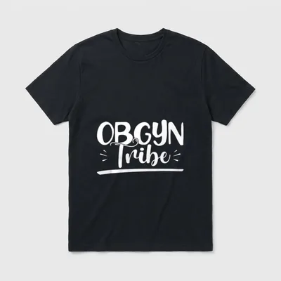 OBGYN Tribe OB Nurse Uterus Gyn T-Shirt – Printed “OBGYN Tribe” lettering with accents – Classic T-Shirt in Black