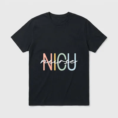 NICU Nurse ICU Neonatal Boho Rainbow T-Shirt – Classic T-Shirt in Black