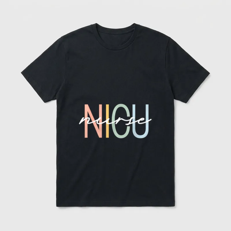 NICU Nurse ICU Neonatal Boho Rainbow T-Shirt – Classic T-Shirt in Black